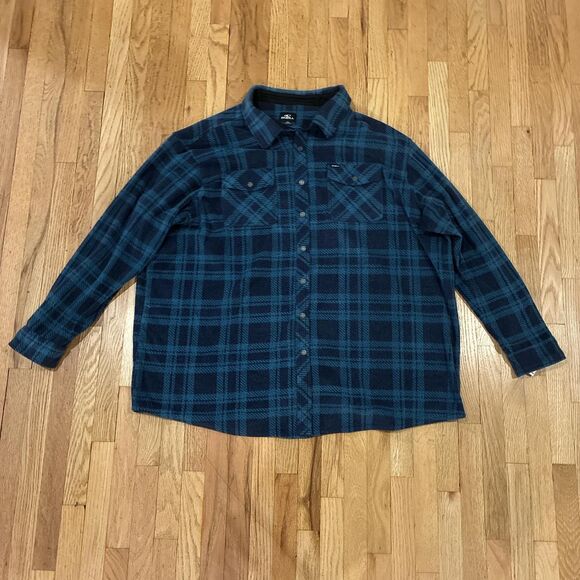 Oneill Men's Blue and Black Flannel Shirt - Picture 1 of 3